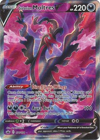 Pokemon Single Card GALARIAN MOLTRES V Full Art 176/198 Chilling